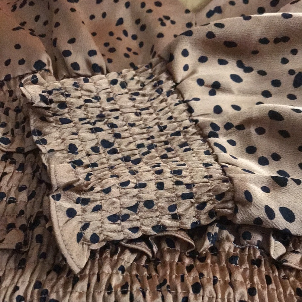 Pants Store Ruched Layered Spot Print Mini Dress - Picture 6 of 10